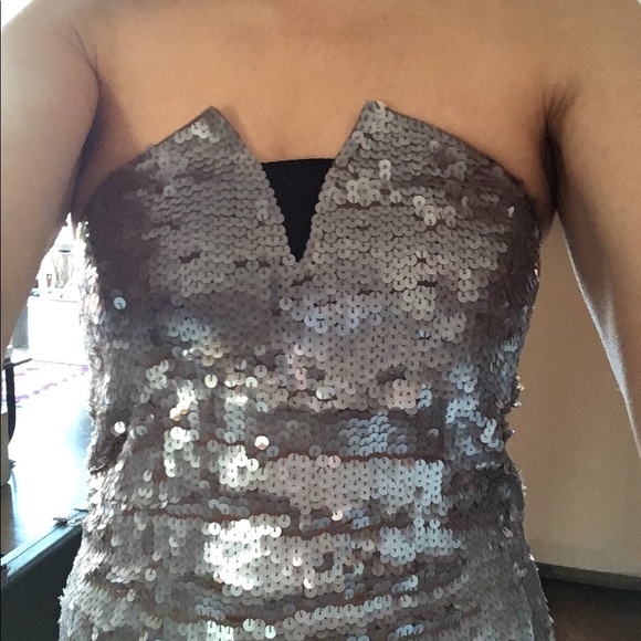 Shakuhachi Sequined Tux Mini Dress US Sz 4 - Picture 3 of 7